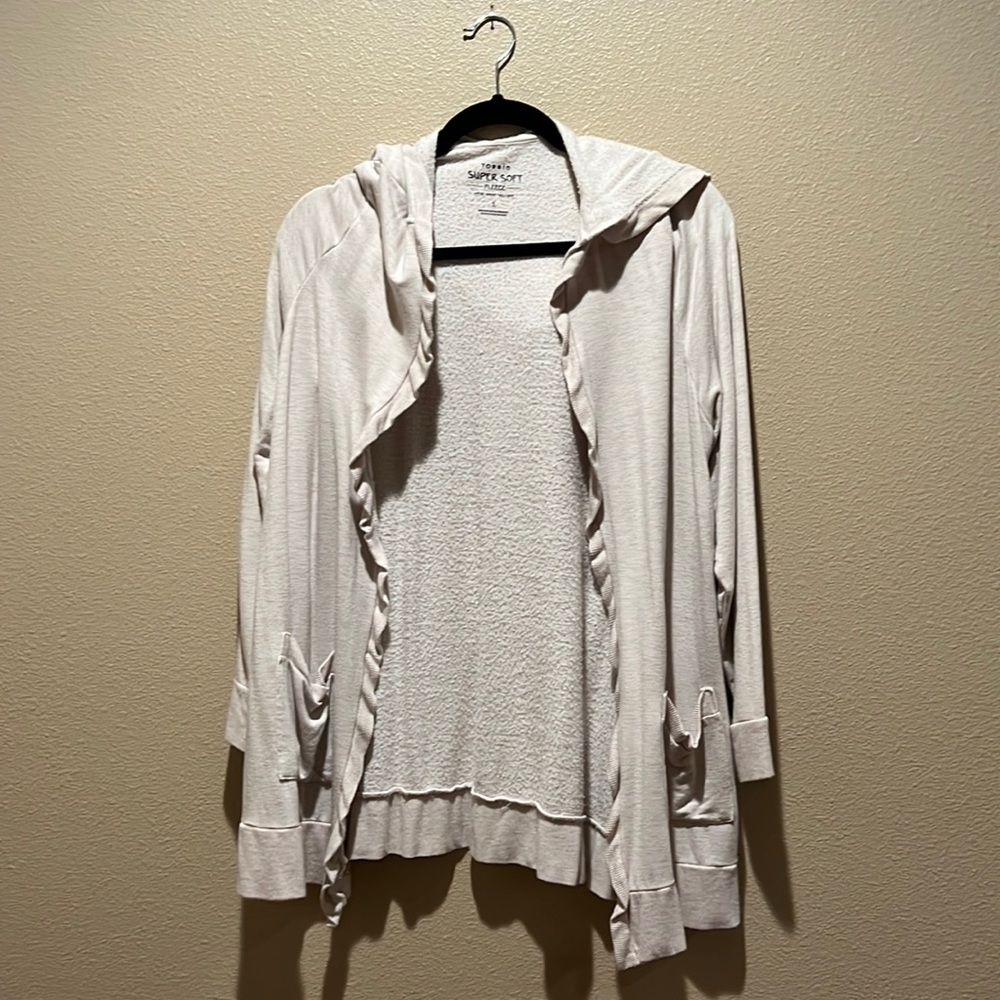 Hooded long sleeve cardigan